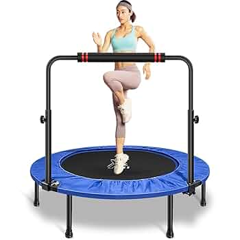 トランポリン　補助手すり付　折りたたみ Amazon | トランポリン 直径120cm 8本脚 36本バネ 安全静音構造